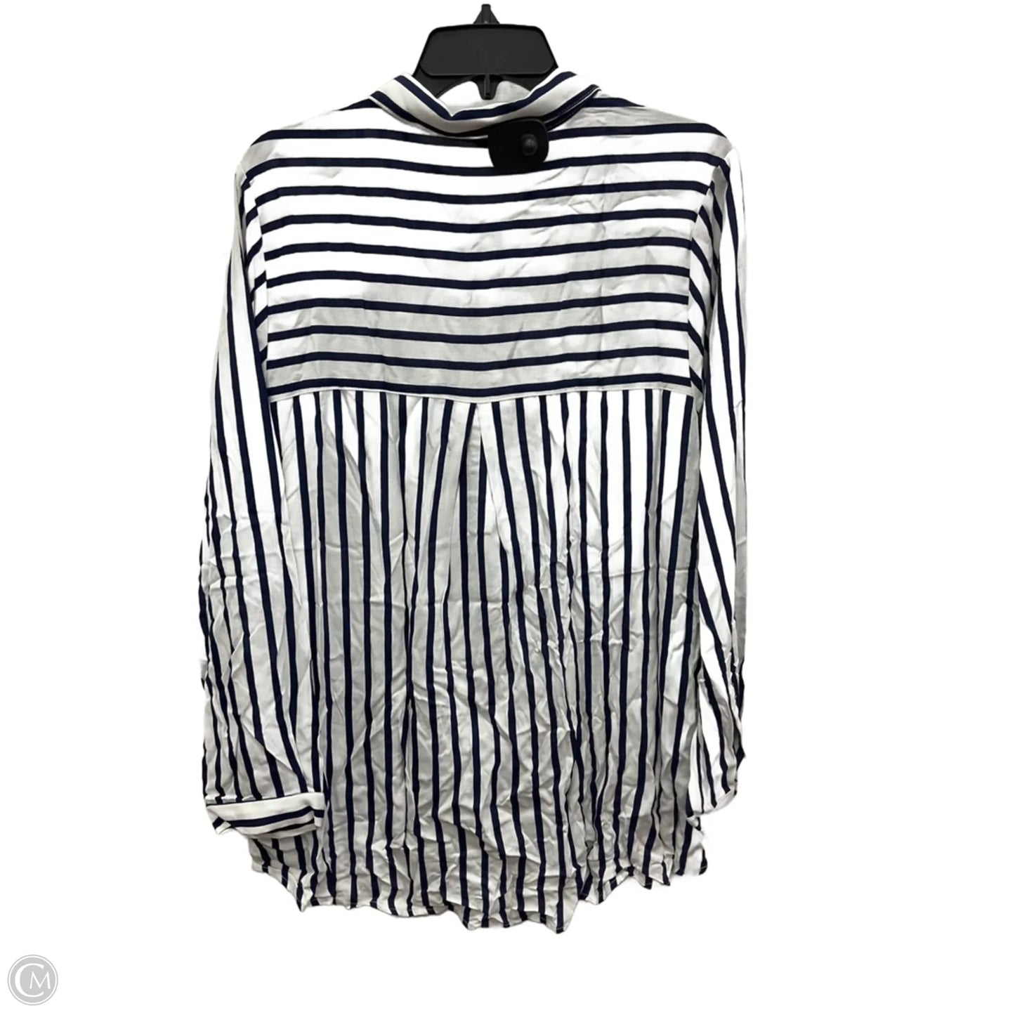 Blouse Long Sleeve By Ellos In Striped Pattern, Size: 1x