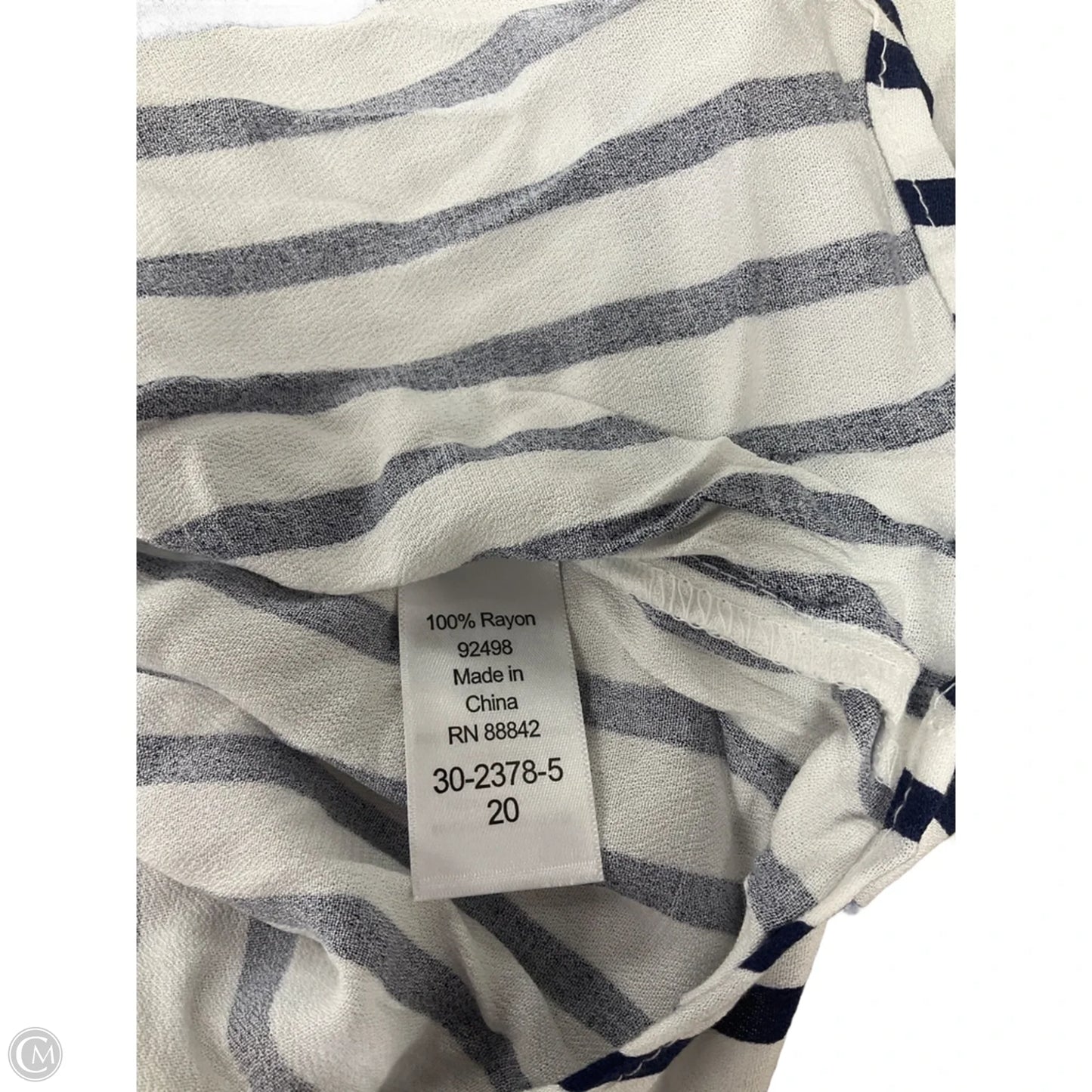 Blouse Long Sleeve By Ellos In Striped Pattern, Size: 1x