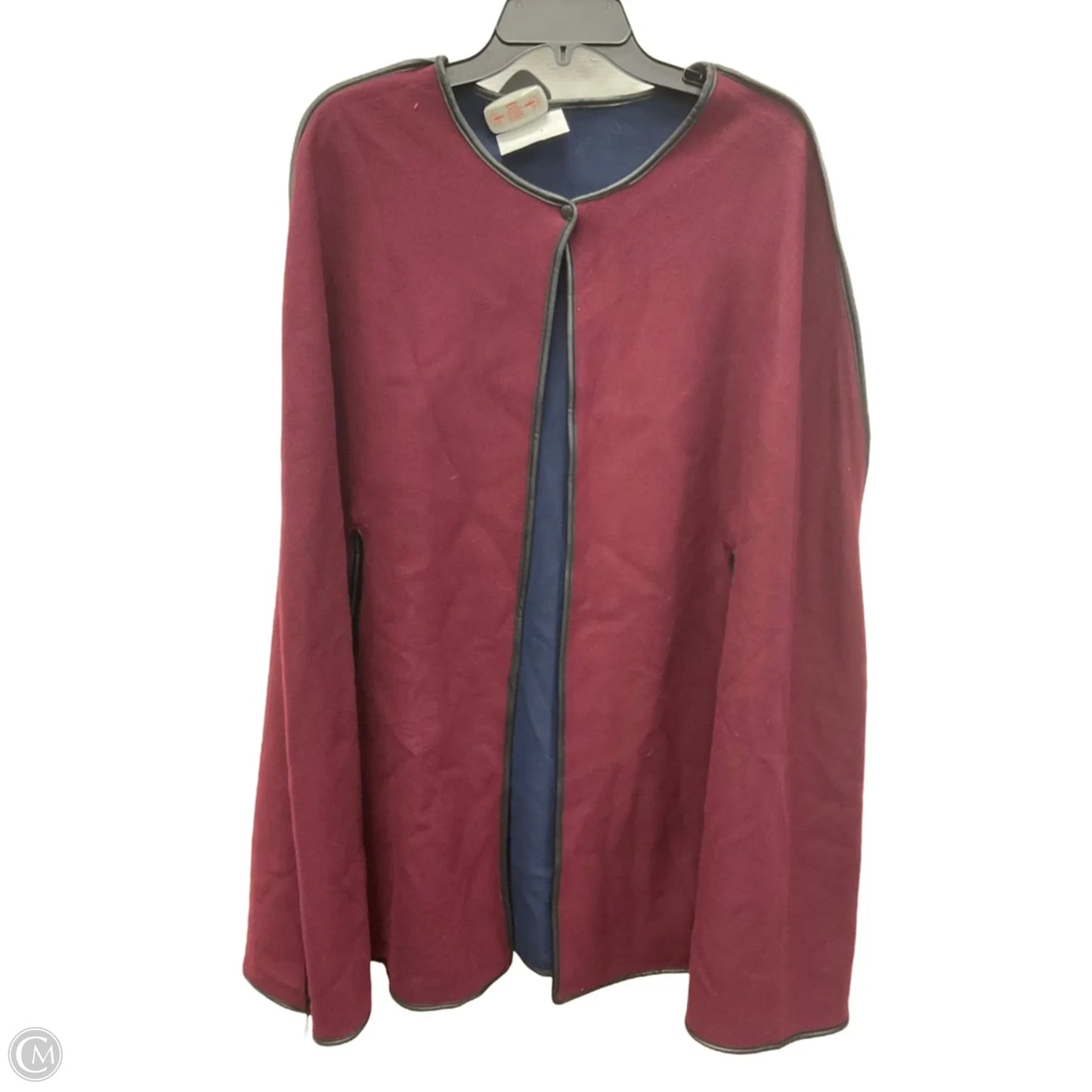 Poncho By Clothes Mentor In Maroon, Size: Osfm