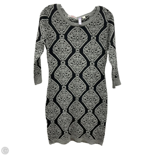 Dress Sweater By Alya In Black & Silver, Size: S
