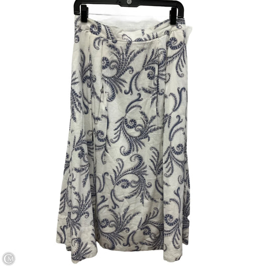 Skirt Midi By Banana Republic In Blue & White, Size: 4