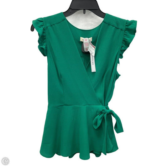 Top Sleeveless By Monteau In Green, Size: M