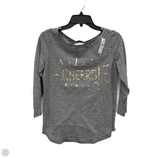 Top 3/4 Sleeve Basic By Loft In Striped Pattern, Size: S