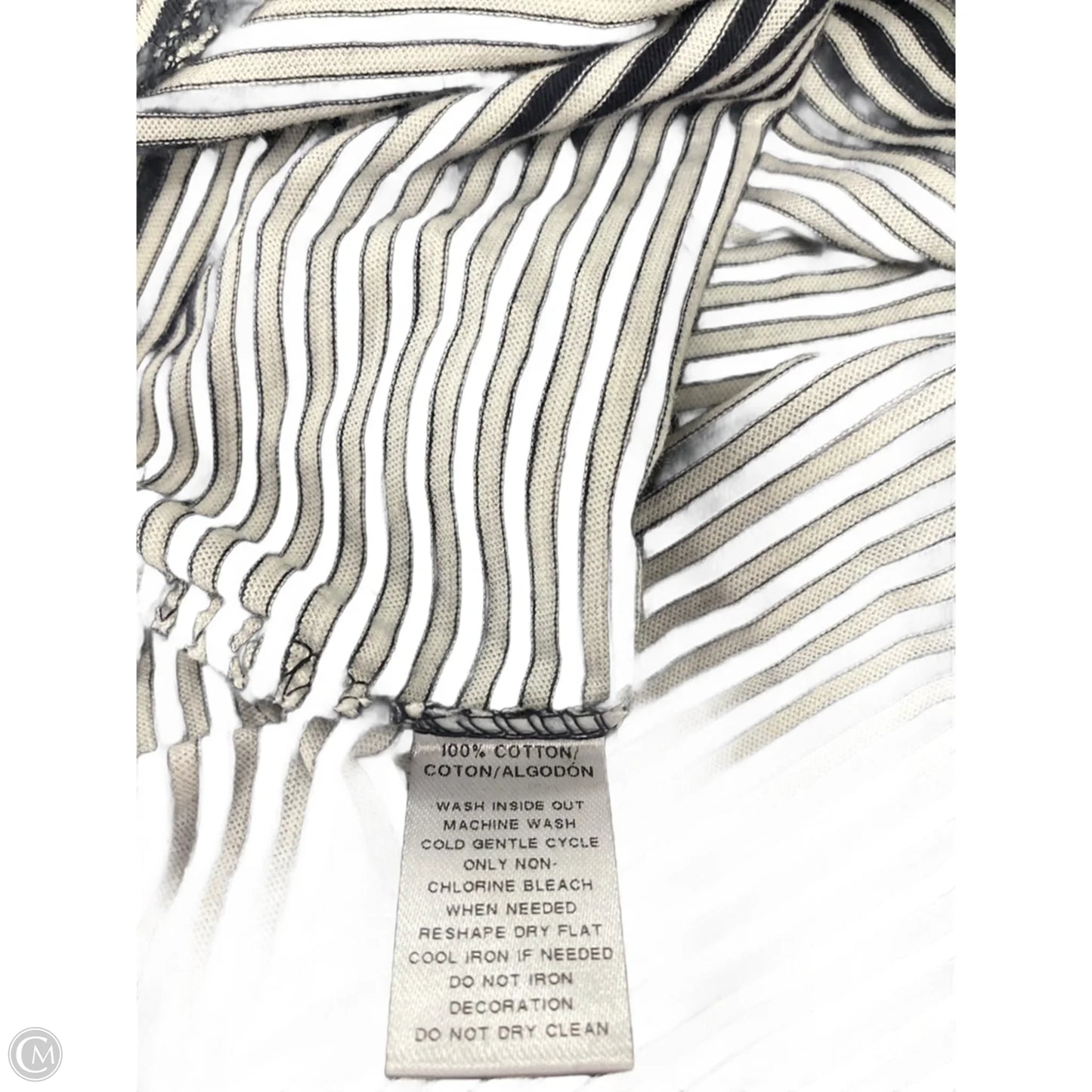 Top 3/4 Sleeve Basic By Loft In Striped Pattern, Size: S