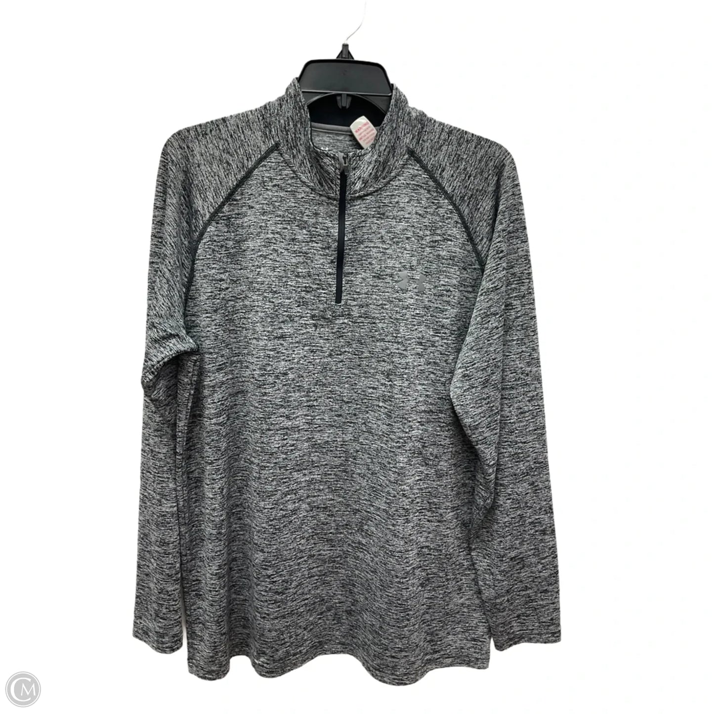 Athletic Top Long Sleeve Collar By Under Armour In Black, Size: L