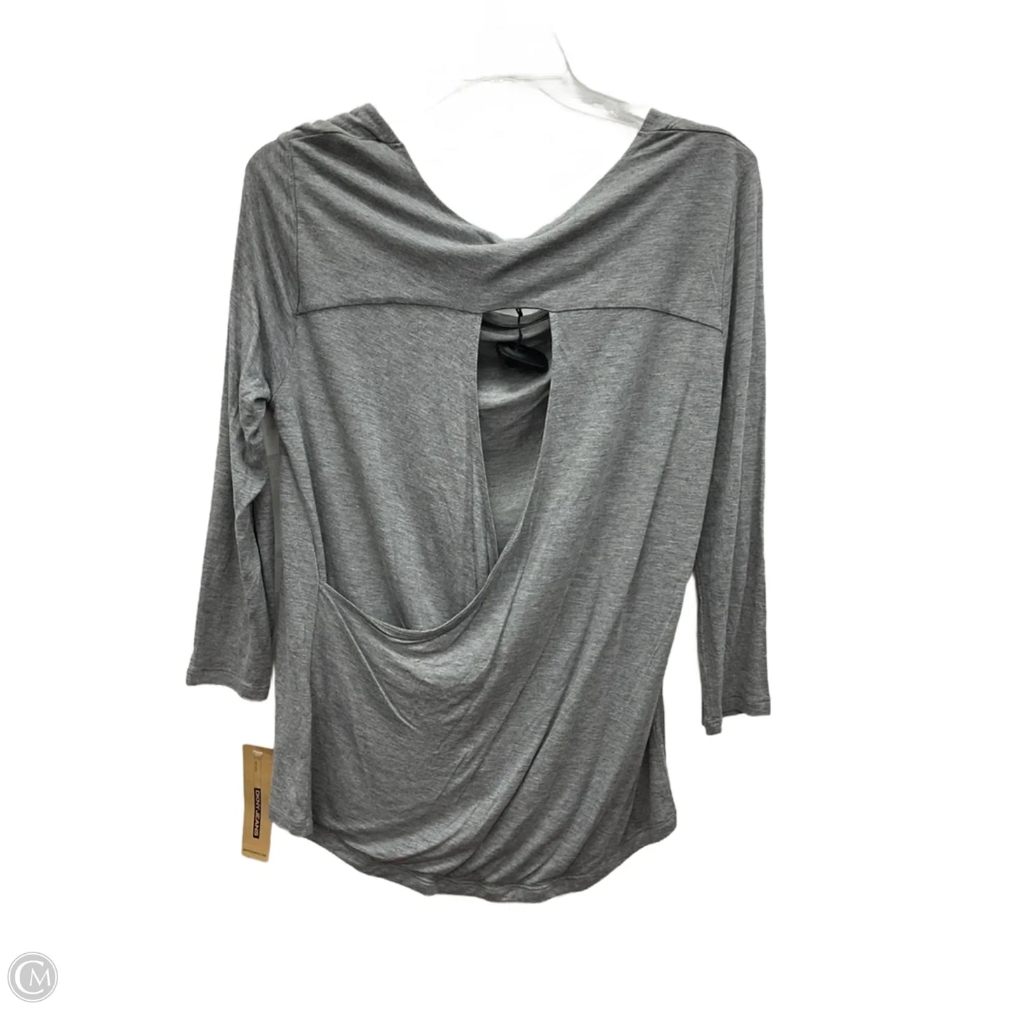 Top Long Sleeve By Dkny In Grey, Size: M