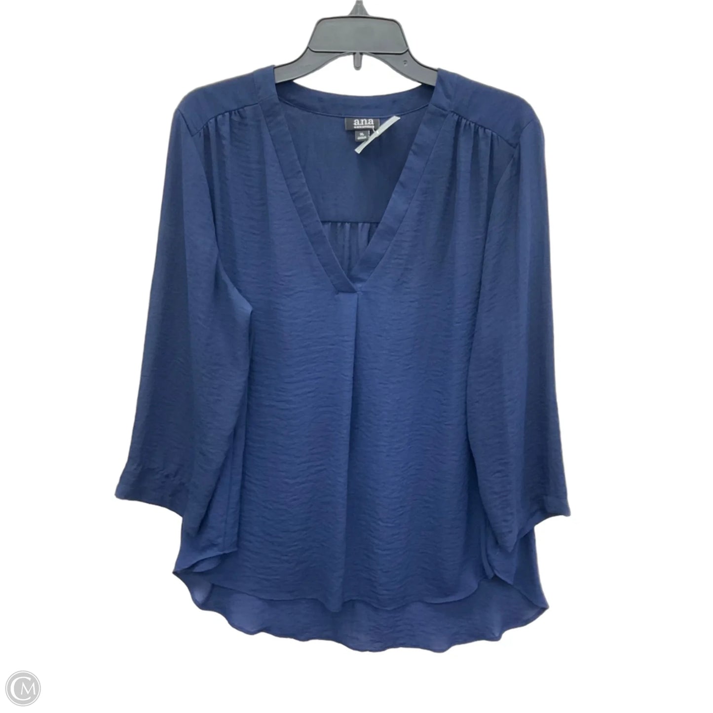 Top 3/4 Sleeve By Ana In Blue, Size: Xl