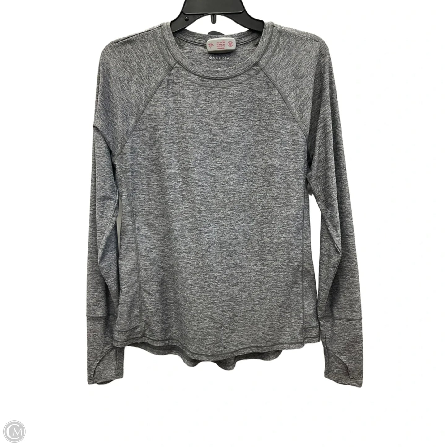 Athletic Top Long Sleeve Collar By Athleta In Grey, Size: M