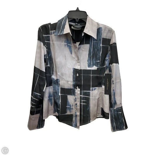 Blouse Long Sleeve By Donna Karan In Multi-colored, Size: Xs