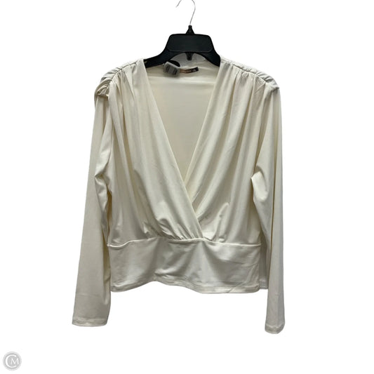 Top Long Sleeve By Abercrombie And Fitch In White, Size: L