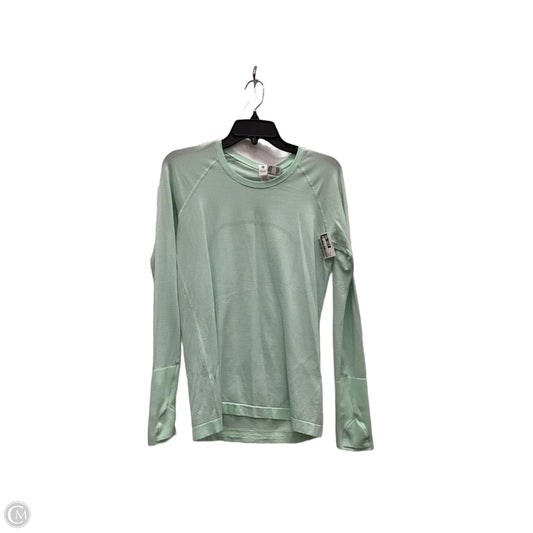 Athletic Top Long Sleeve Collar By Lululemon In Green, Size: 8