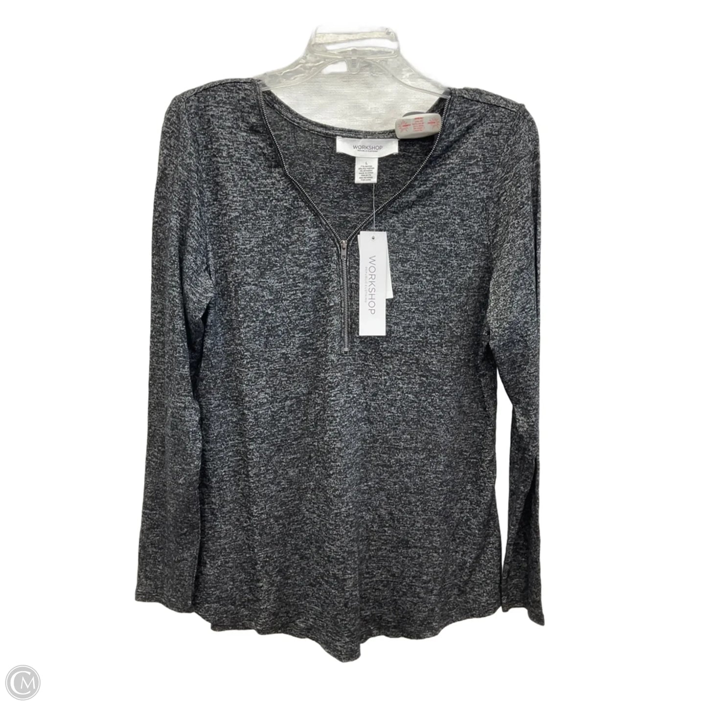 Top Long Sleeve By Workshop In Black, Size: L