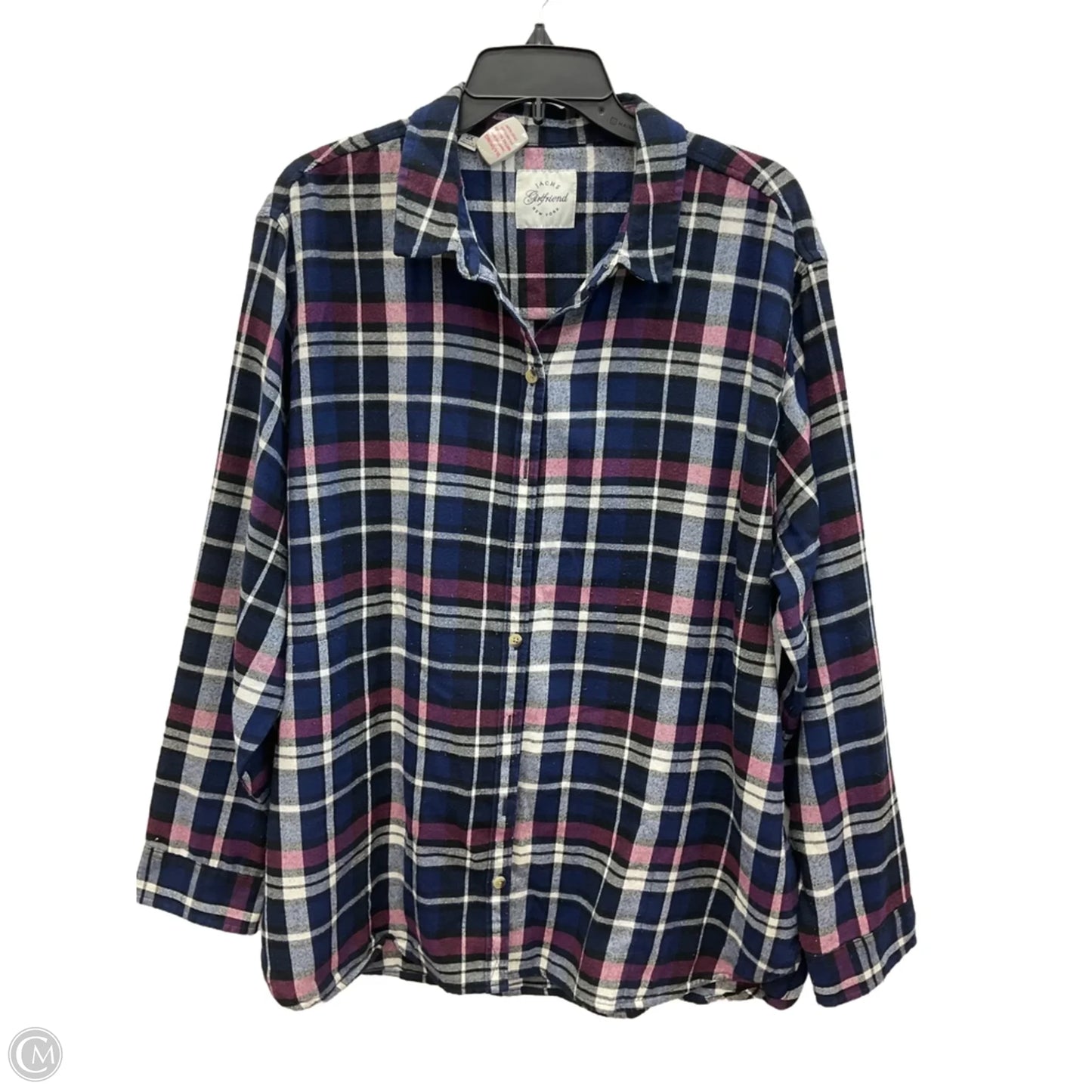 Blouse Long Sleeve By Jachs Girlfirend In Plaid Pattern, Size: 2x