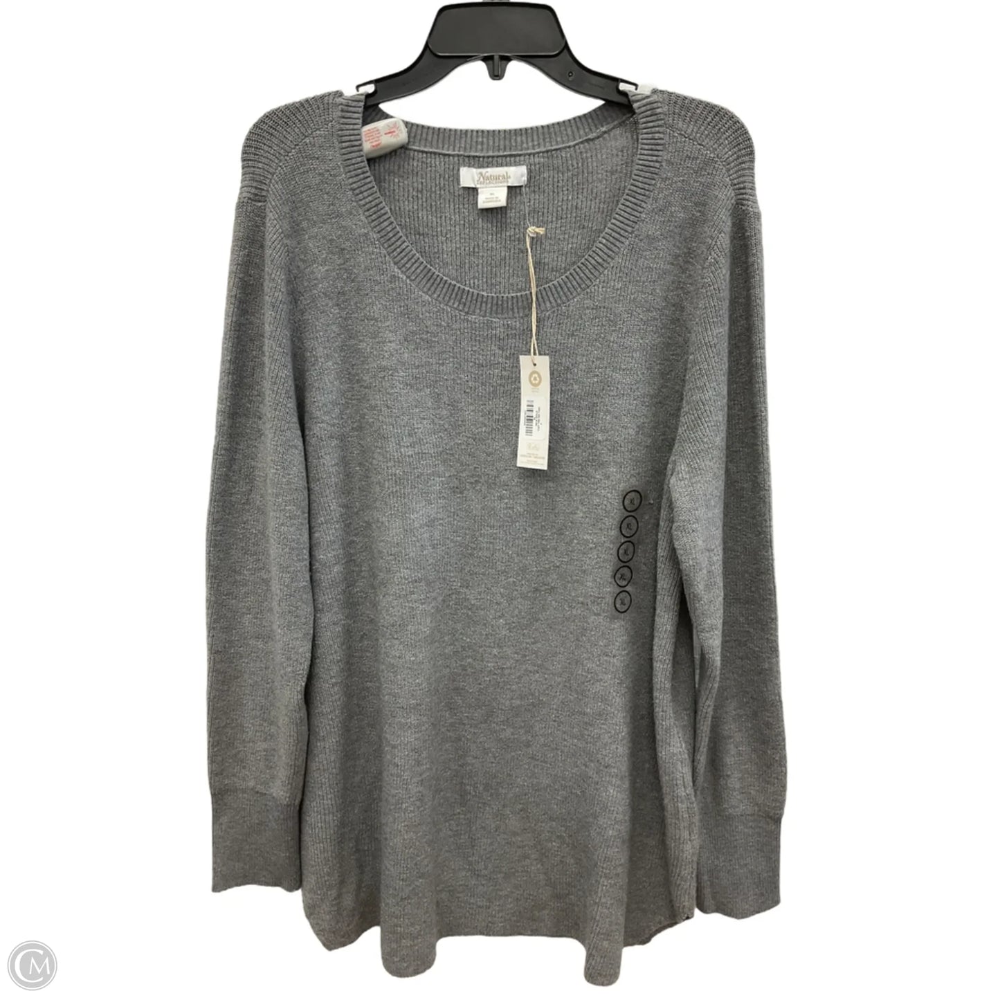 Sweater By Natural Reflections In Grey, Size: Xl