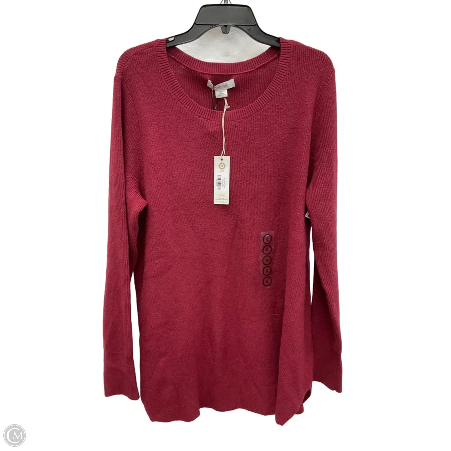 Sweater By Natural Reflections In Maroon, Size: Xl