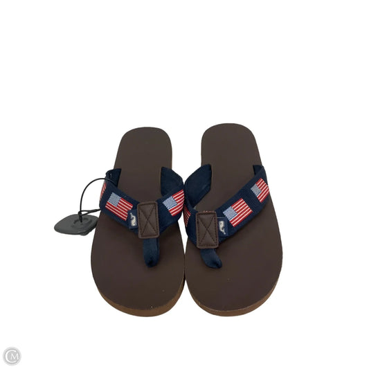 Sandals Flip Flops By Vineyard Vines In Blue & Brown, Size: 8