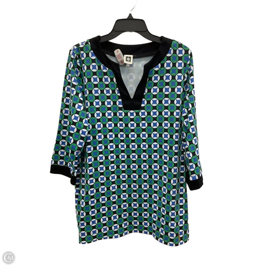 Top 3/4 Sleeve By Anne Klein In Blue & Green, Size: L