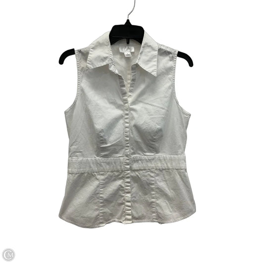 Top Sleeveless By Loft In White, Size: 8