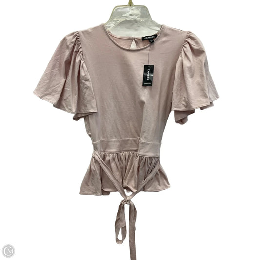 Top Short Sleeve By Express In Pink, Size: M