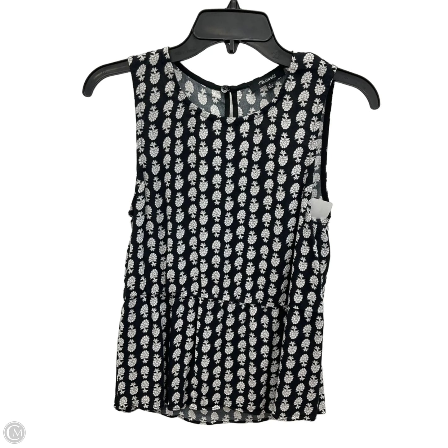 Top Sleeveless By Madewell In Black & White, Size: S