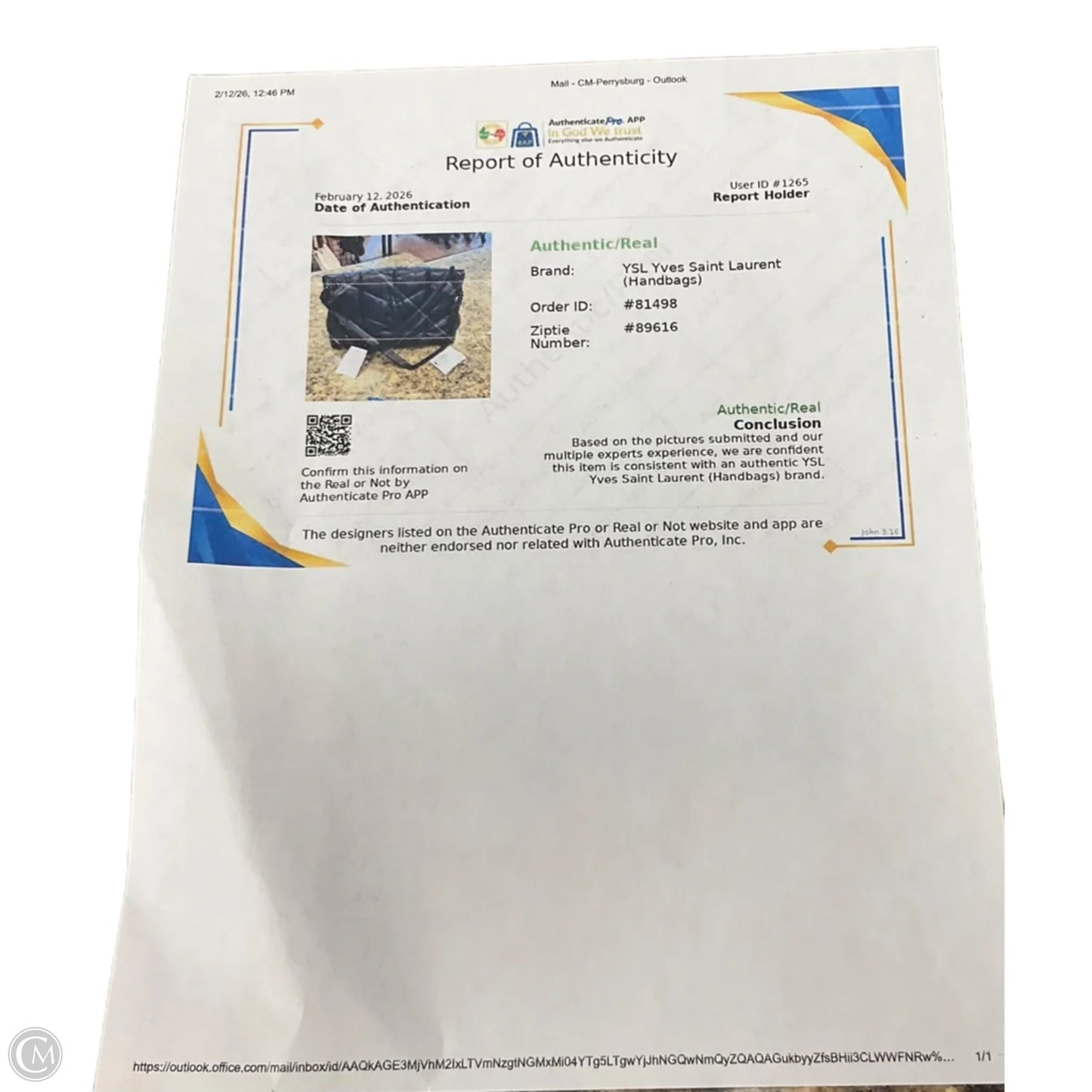 Handbag Luxury Designer By Yves Saint Laurent, Size: Large