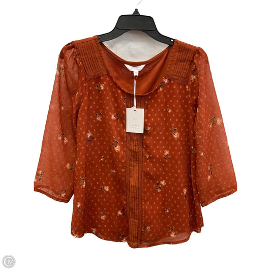 Top 3/4 Sleeve By Lc Lauren Conrad In Orange, Size: M