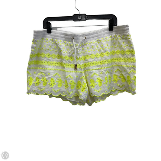 Shorts Designer By Lilly Pulitzer In White & Yellow, Size: Xl