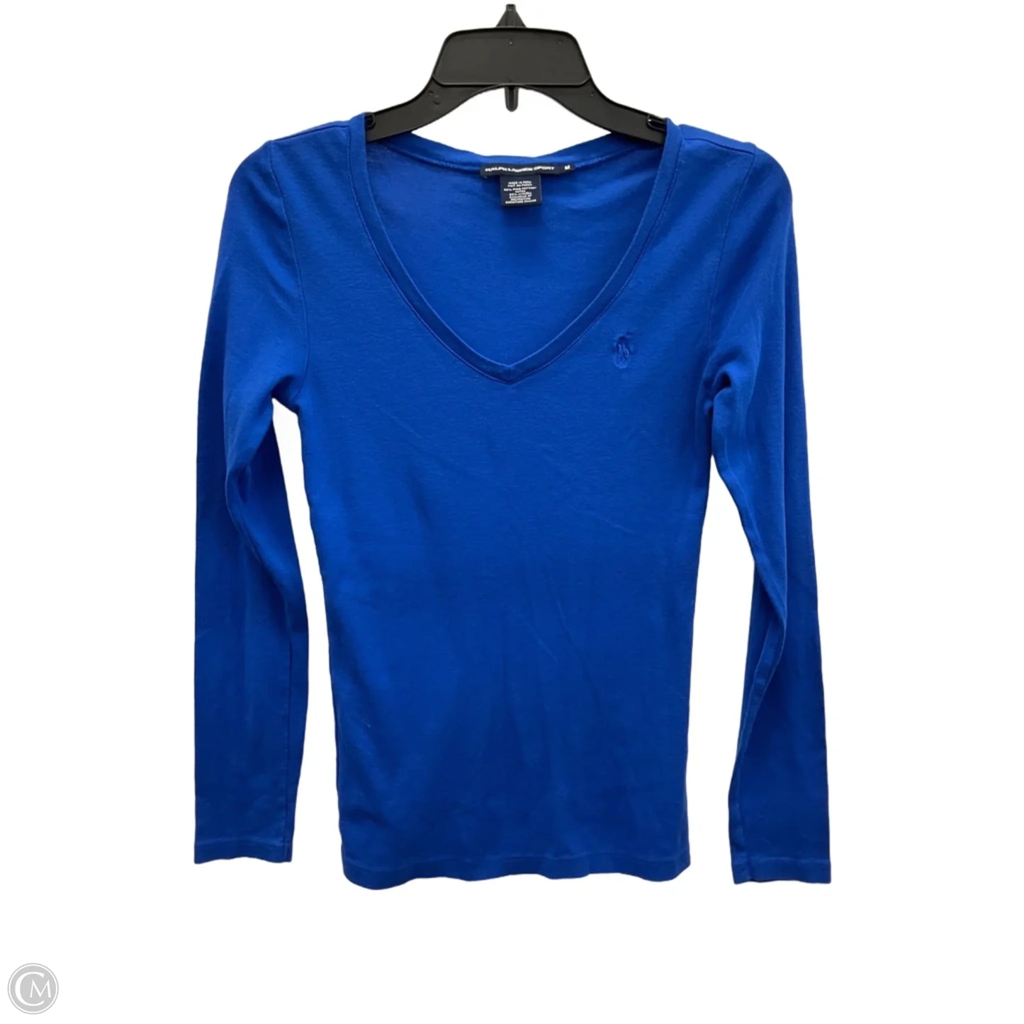 Top Long Sleeve Basic By Ralph Lauren In Blue, Size: M