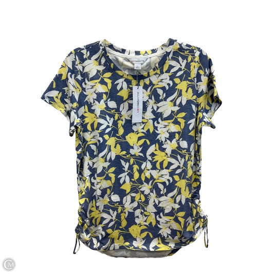 Top Short Sleeve Basic By Liz Claiborne In Floral Print, Size: L
