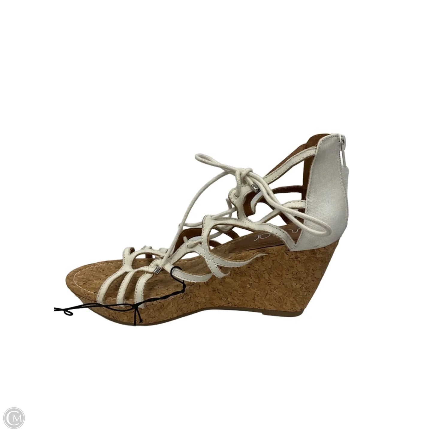 Sandals Heels Wedge By Sugar In White, Size: 10