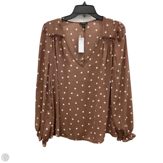Top Long Sleeve By Ann Taylor In Polkadot Pattern, Size: L