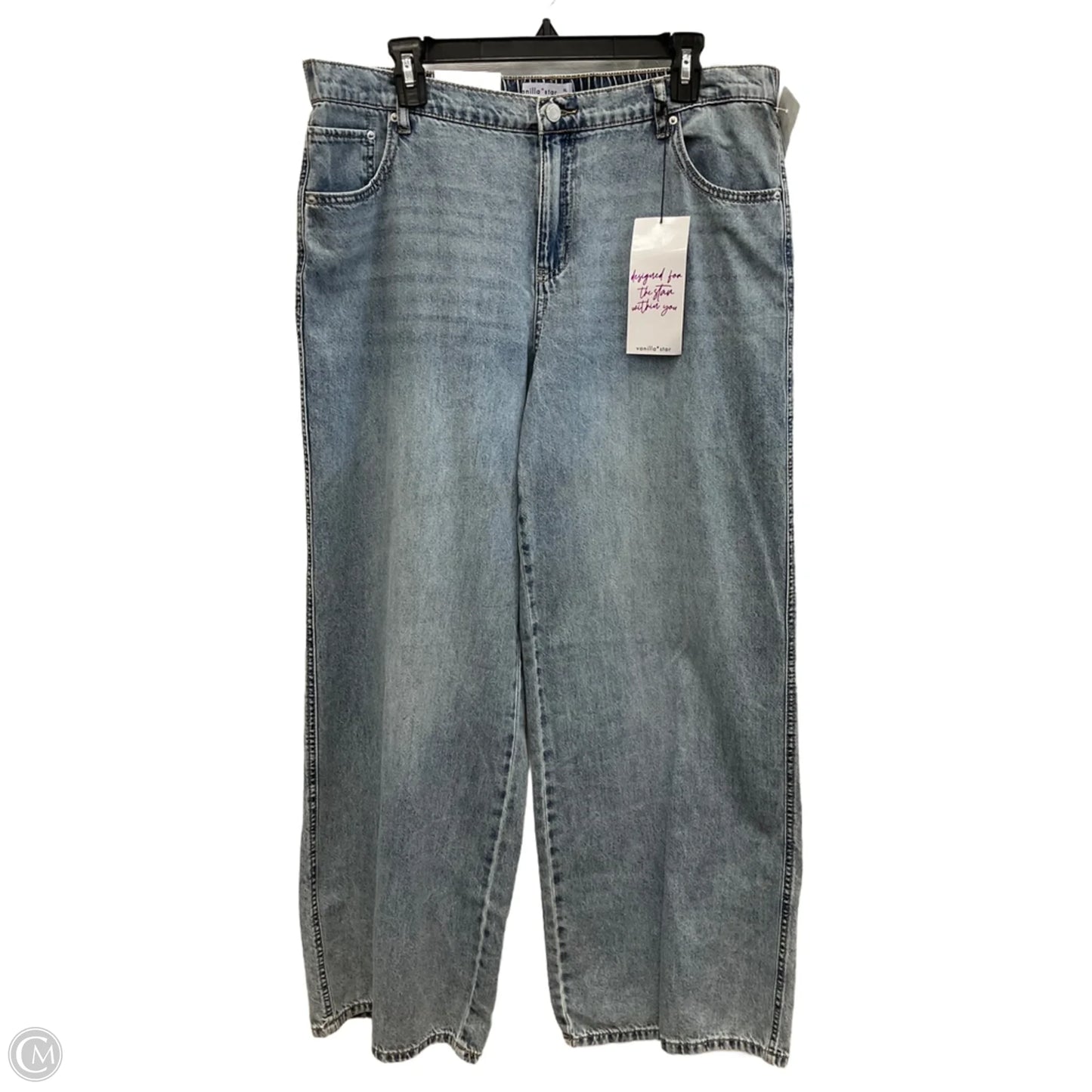 Jeans Wide Leg By Vanilla Star In Blue Denim, Size: Xl