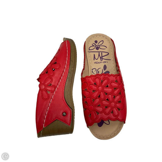 Sandals Heels Wedge By Cme In Red, Size: 6.5