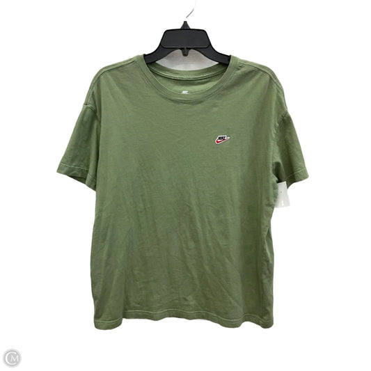 Athletic Top Short Sleeve By Nike Apparel In Green, Size: M
