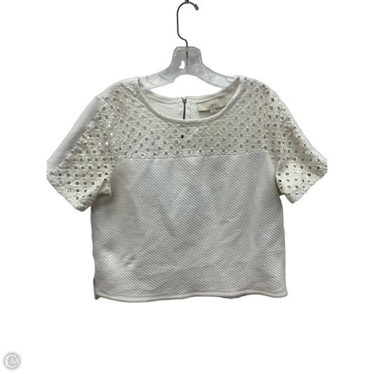 Top Short Sleeve By Loft In White, Size: M