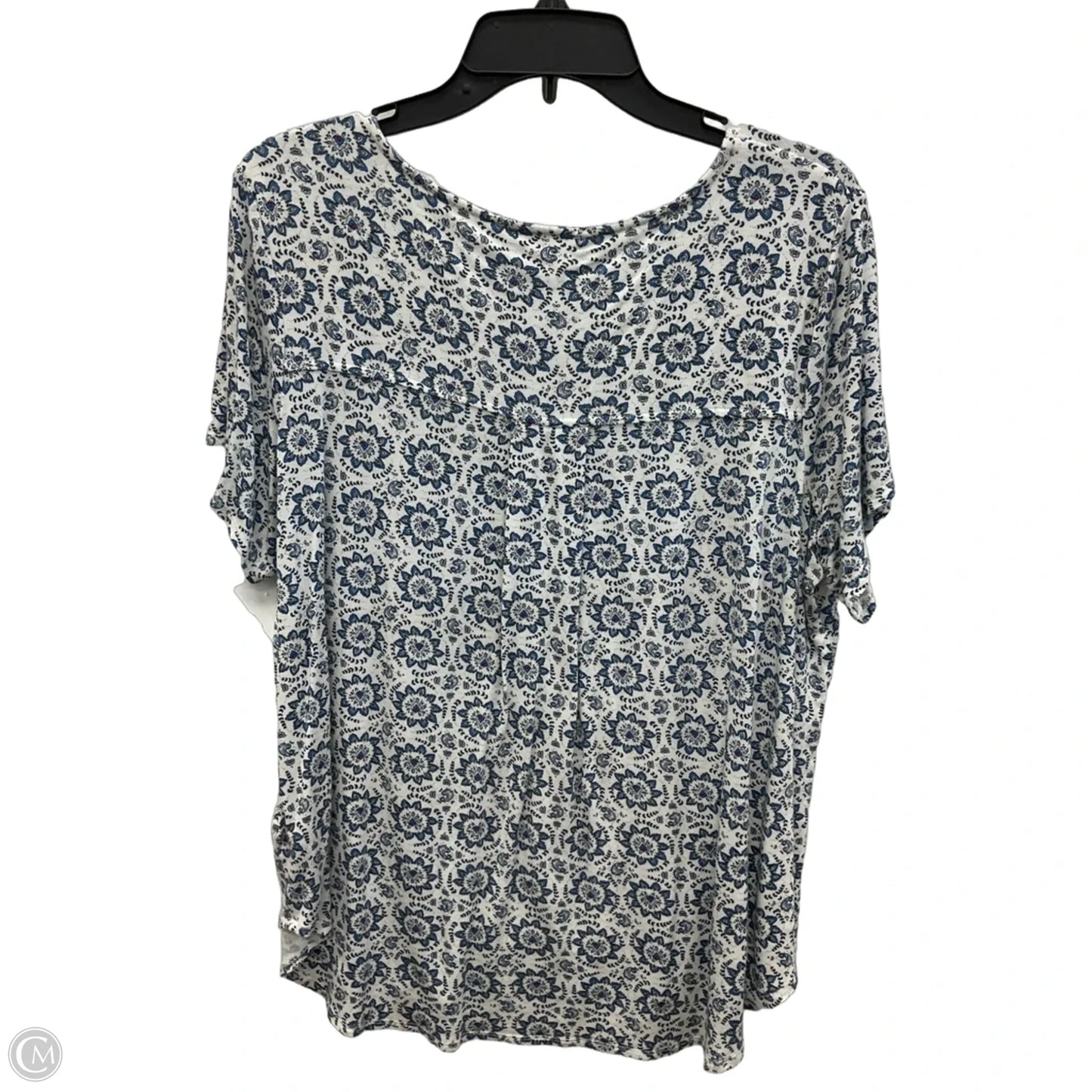 Top Short Sleeve By Philosophy In Blue, Size: 1x
