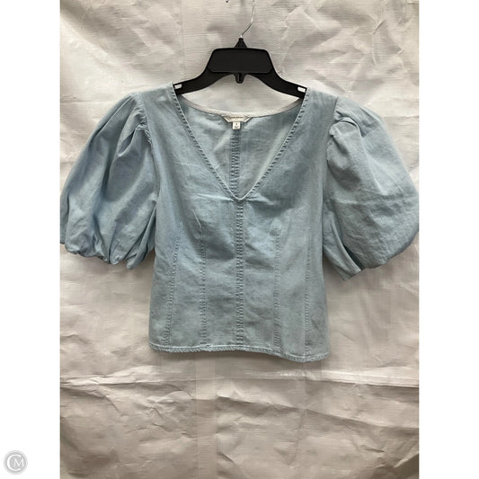 Top Short Sleeve By Banana Republic In Blue Denim, Size: Xs