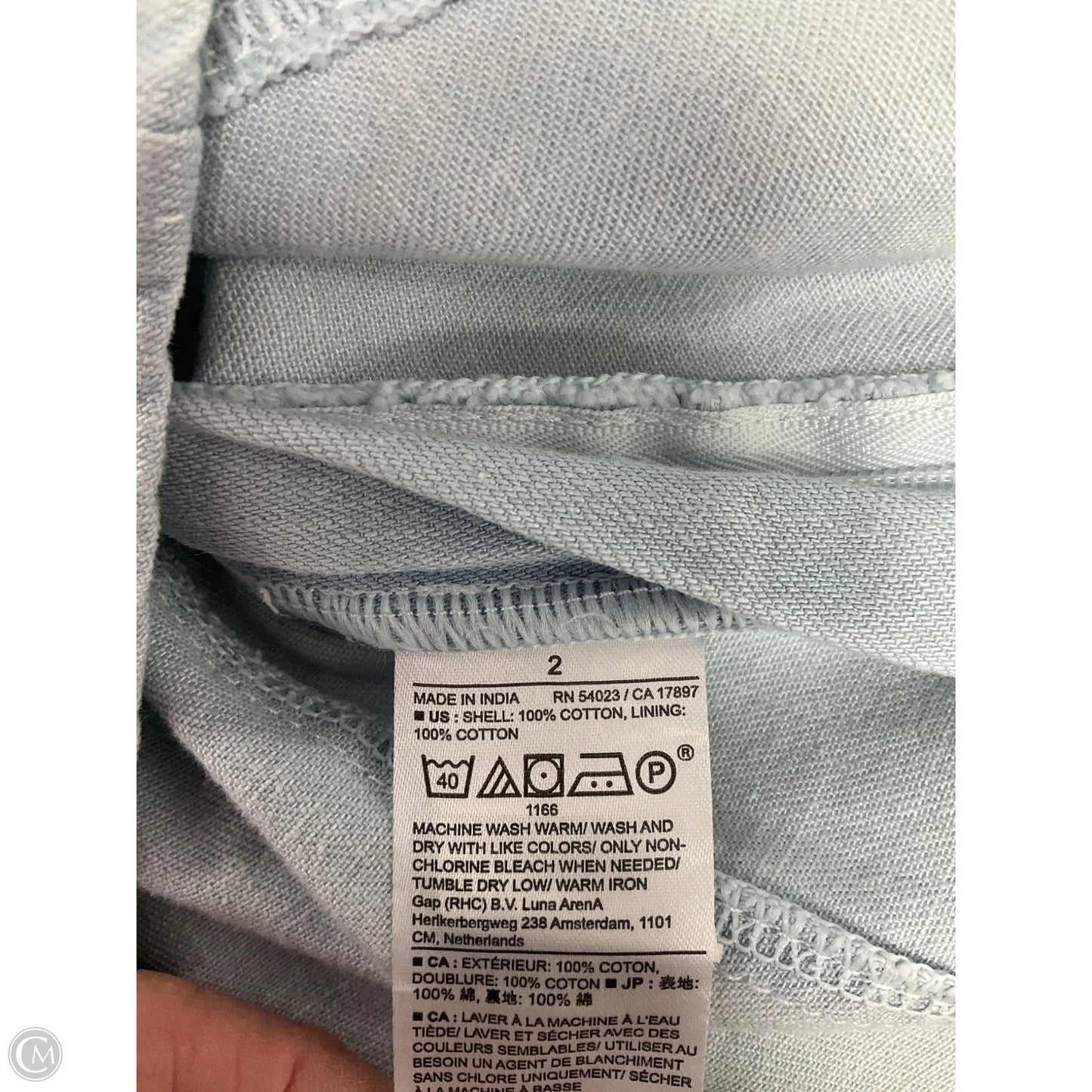 Top Short Sleeve By Banana Republic In Blue Denim, Size: Xs