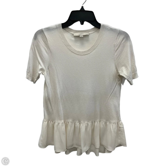 Top Short Sleeve By Loft In White, Size: Xs