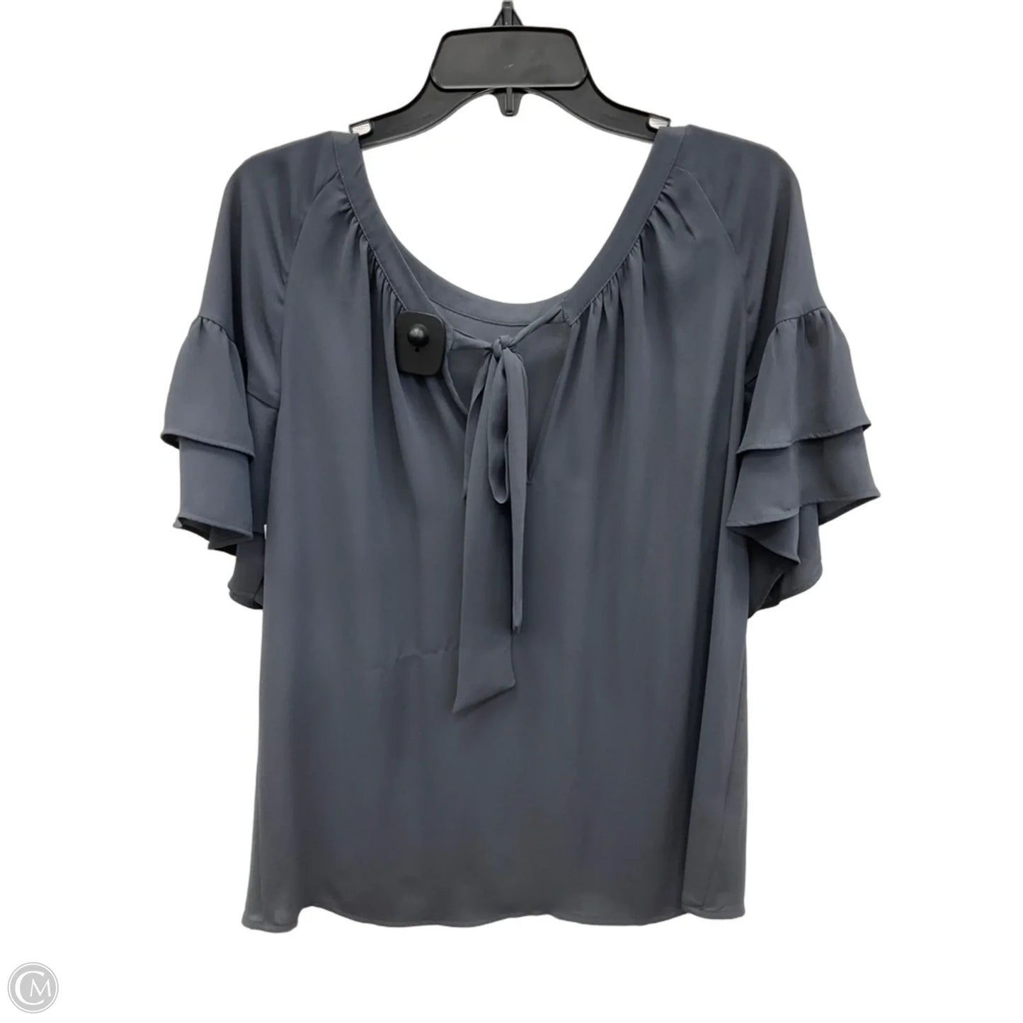 Top Short Sleeve By Loft In Grey, Size: S
