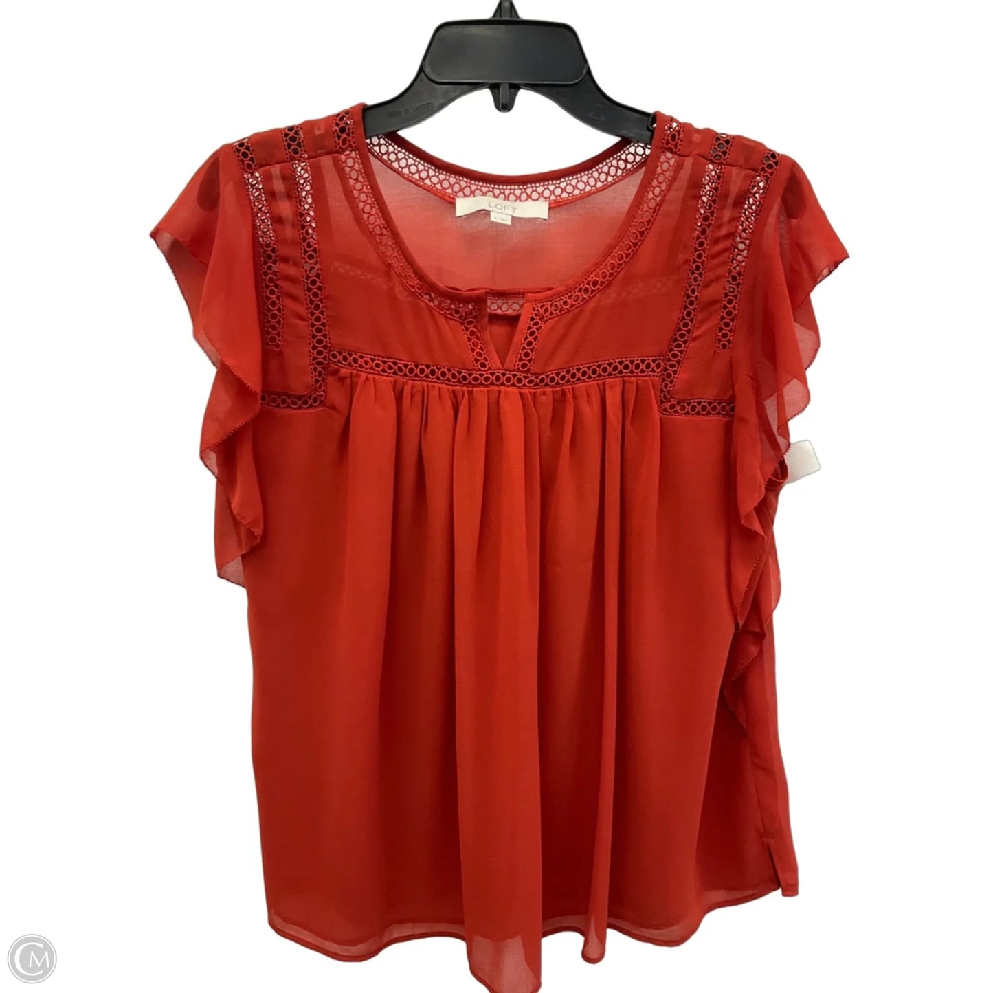 Top Short Sleeve By Loft In Orange, Size: S