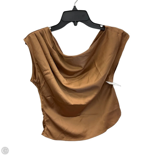 Top Short Sleeve By Cupshe In Brown, Size: S