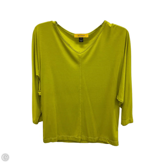 Top 3/4 Sleeve By St John Knits In Yellow, Size: S