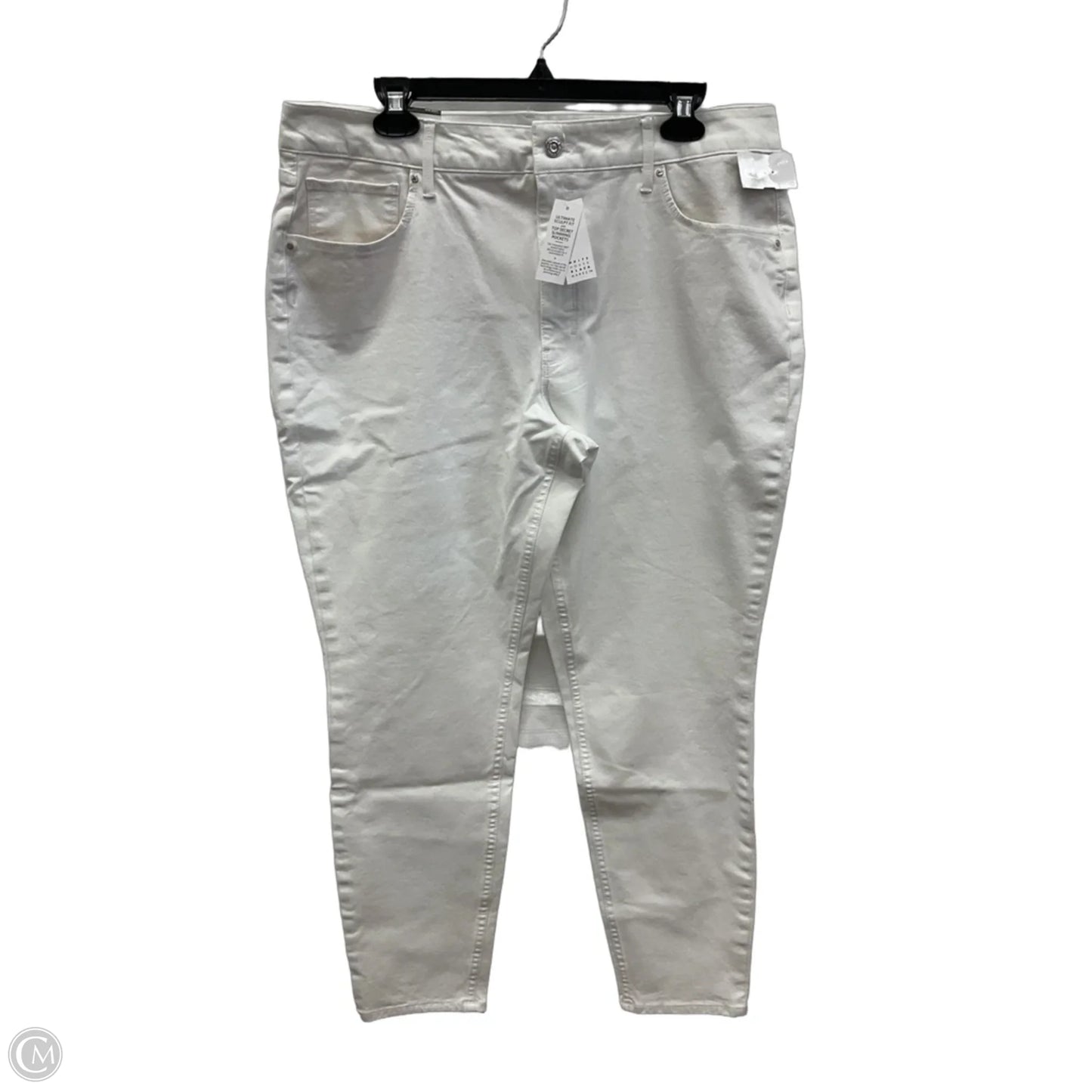 Jeans Straight By White House Black Market In White Denim, Size: 16