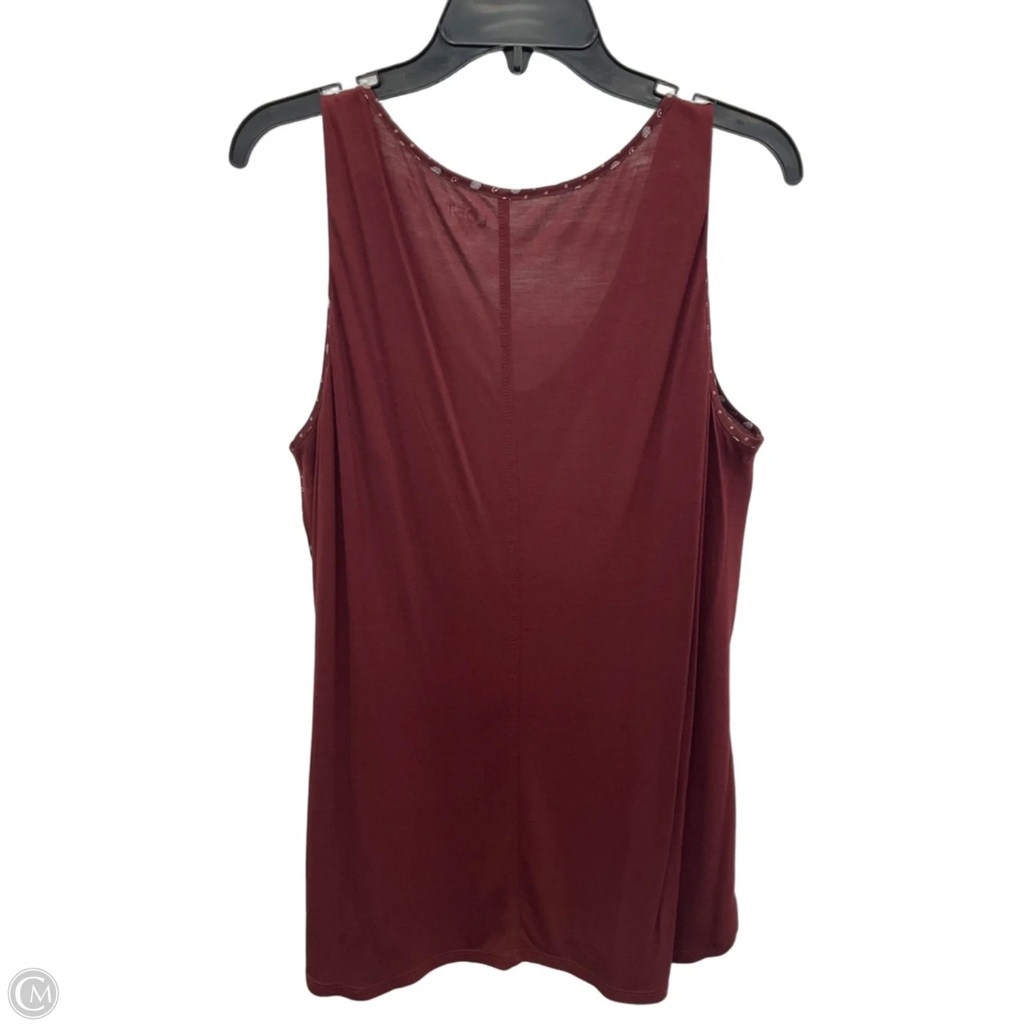 Top Sleeveless By Loft In Maroon, Size: L