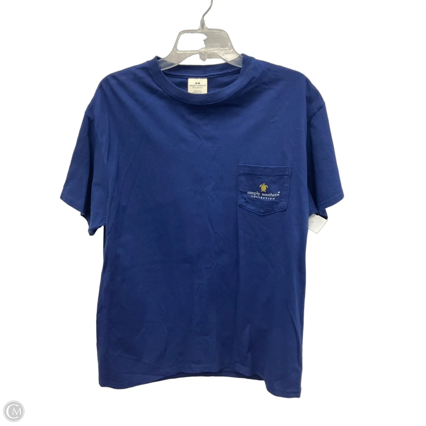 Top Short Sleeve Basic By Simply Southern In Blue, Size: L