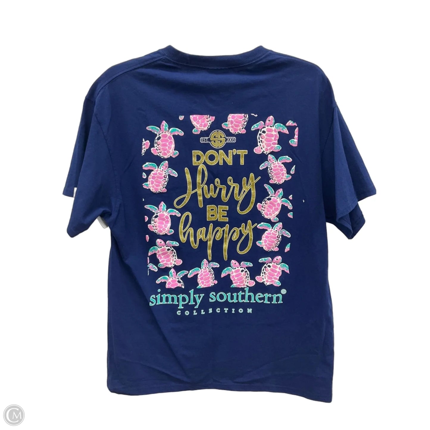 Top Short Sleeve Basic By Simply Southern In Blue, Size: L