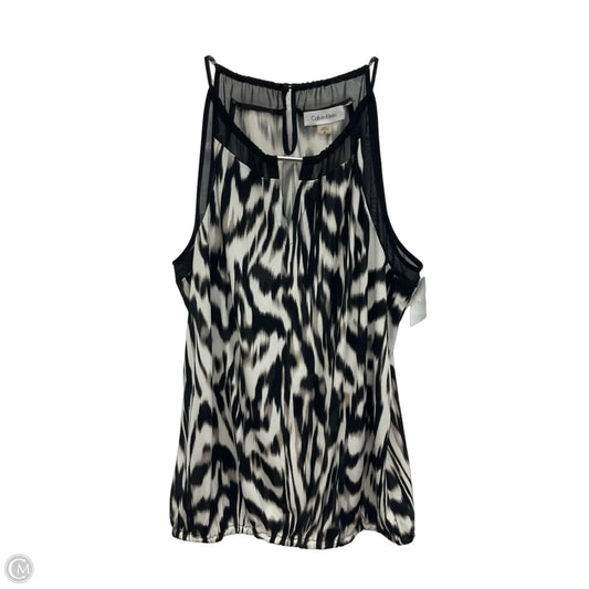 Top Sleeveless By Calvin Klein In Zebra Print, Size: M