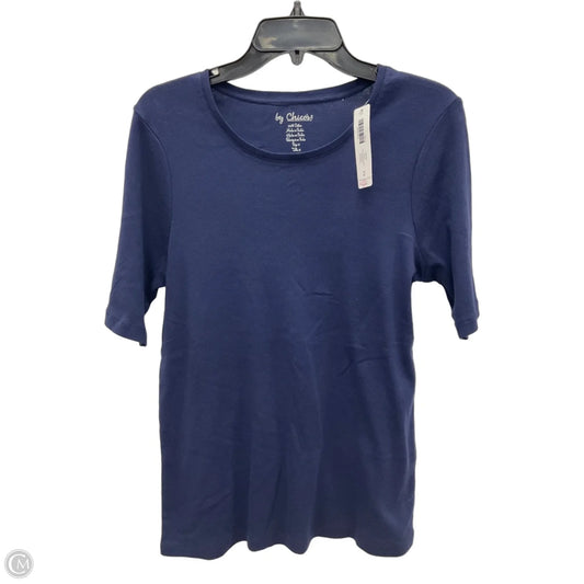Top Short Sleeve Basic By Chicos In Navy, Size: L