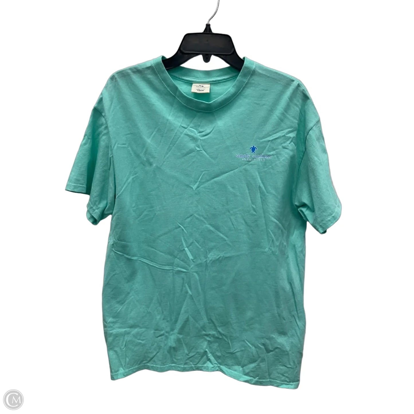 Top Short Sleeve Basic By Simply Southern In Teal, Size: L